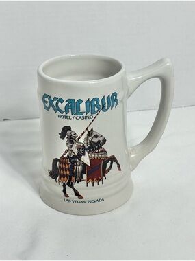 White Ceramic Stein - Las Vegas Souvenir